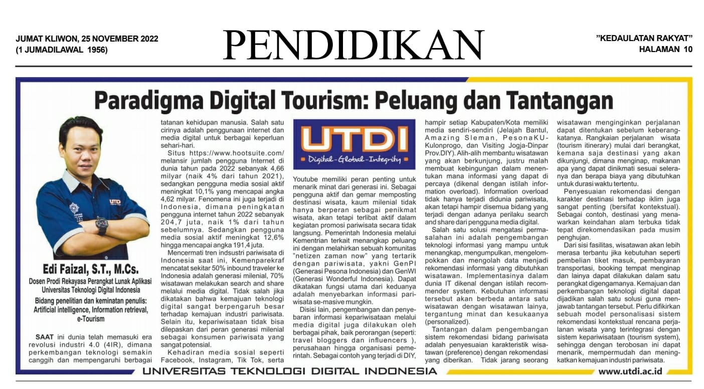 Paradigma Digital Tourism : Peluang dan Tantangan
